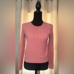 Pink Cable Knit Women's Sweater